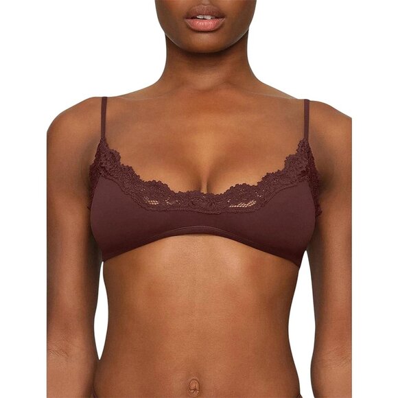 SKIMS Other - SKIMS Fits Everybody Bralette Womens 3X Cocoa Lace Scoop Wireless Stretch